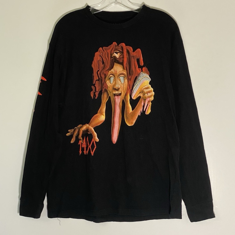 Trippie Redd Shirt Mens Large Black Graphic Long Sleeve Tee Hip Hop Lifes A Trip